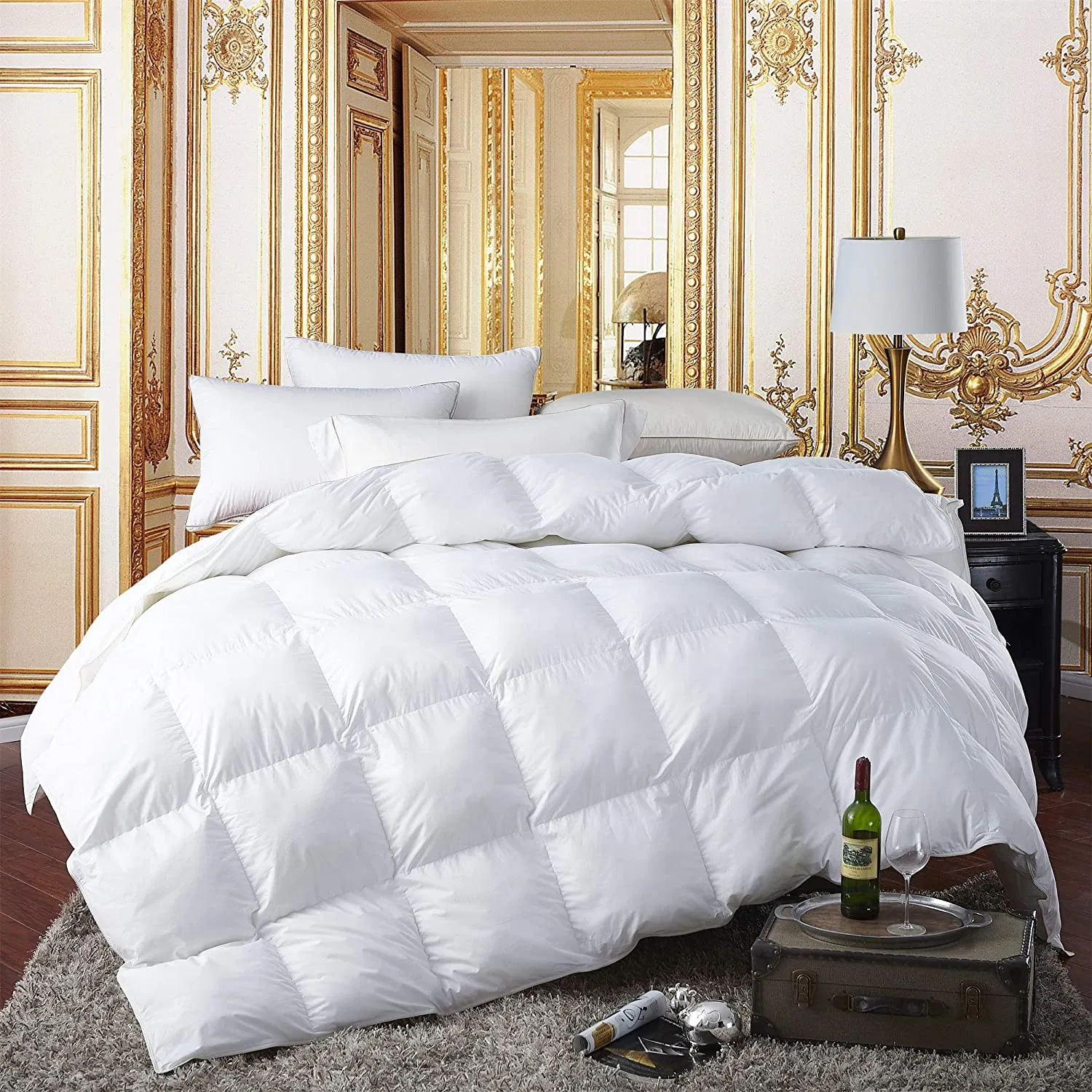 China Manufacturer 50% White Goose Down 50% Feather Hotel Bed Quilt