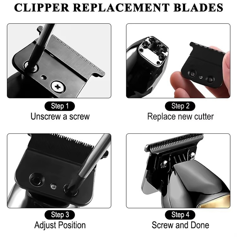 Dlc Standard Tooth T-Blade for Professional Hair Trimmer Cordless Rechargeable Edgers Clippers