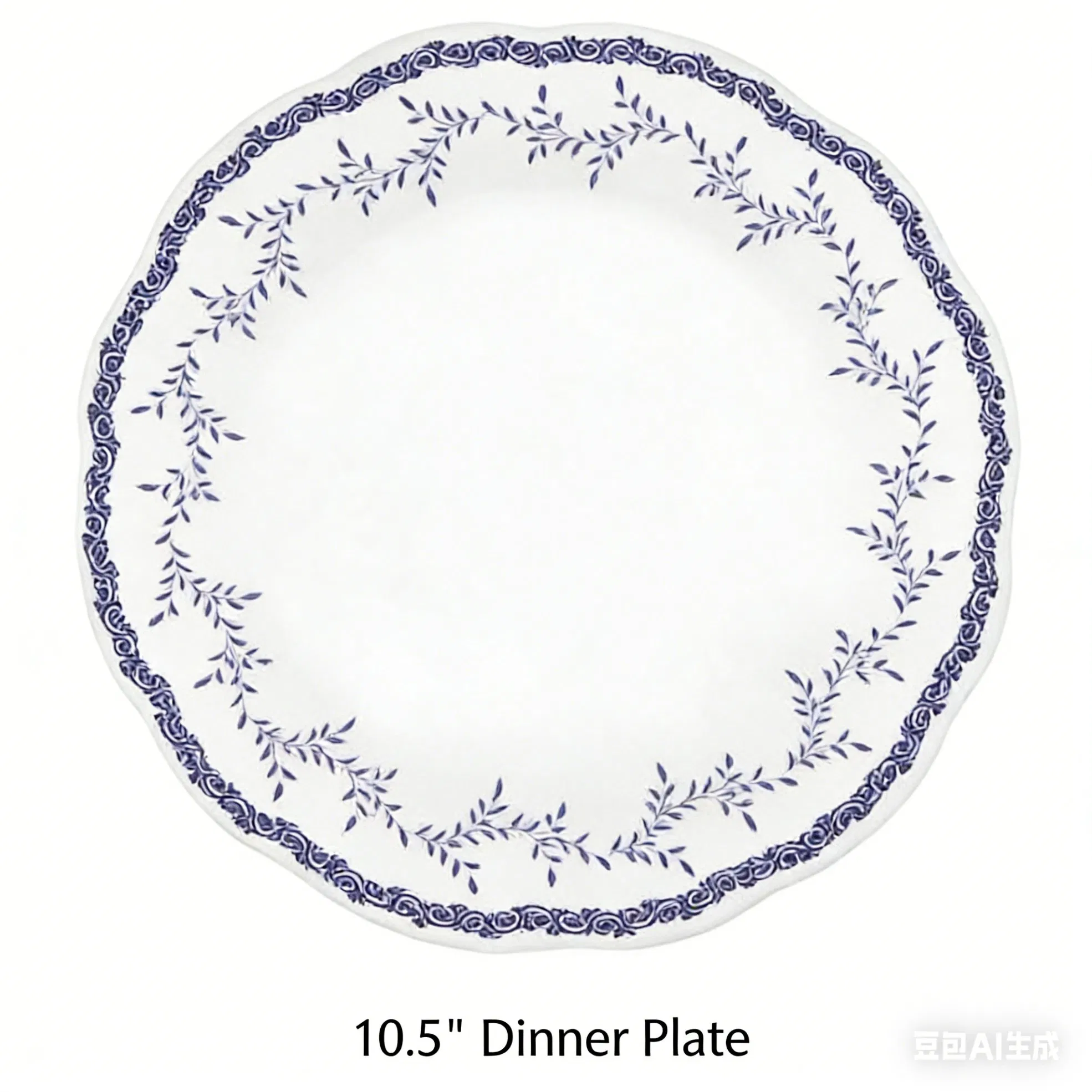 Blue Floral Porcelain Dinner Plates Set for Middle East Home & Restaurant Use