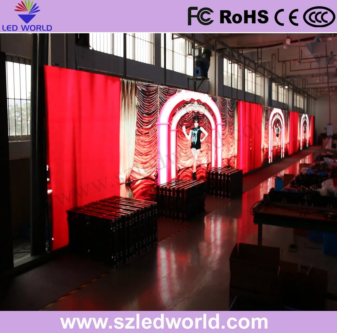 P3.91 P4.81 P5.95 P6.25 Indoor Video Full Color Curved LED Display Screen