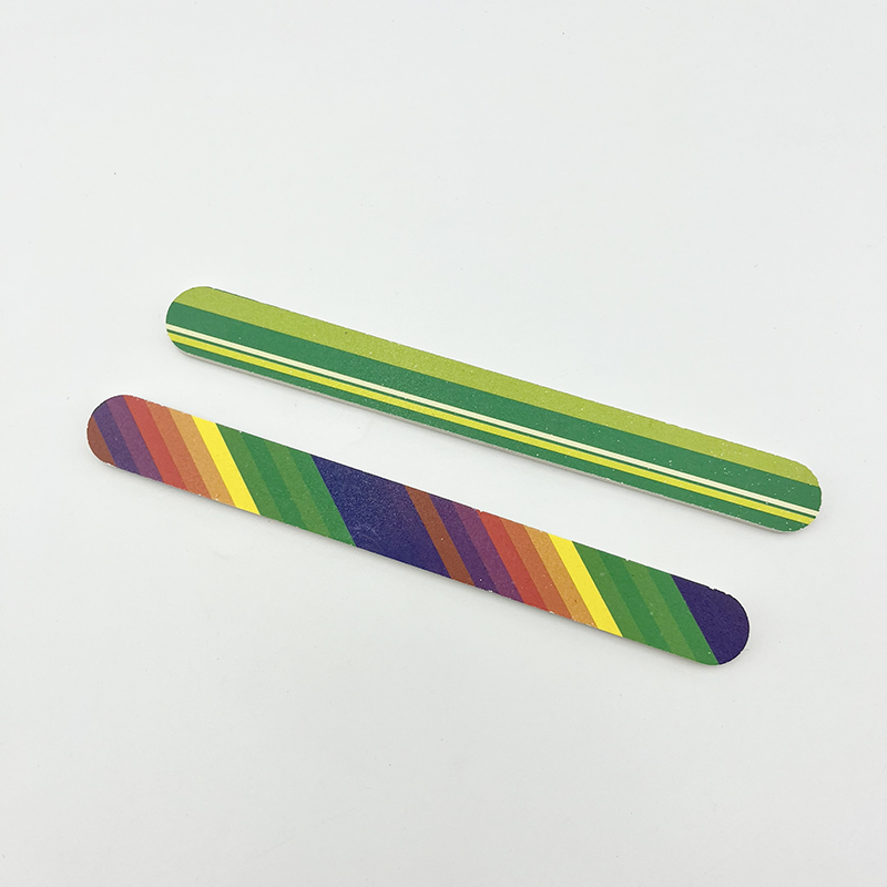 Custom Rainbow Nail File Customized Printed Logo Manicure Nail Buffer File