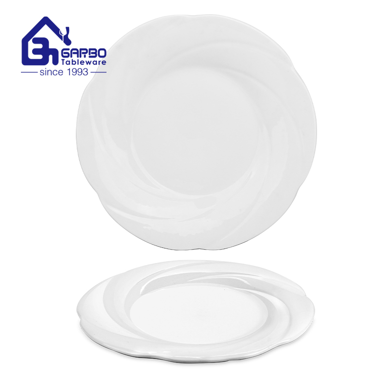 Handmade Clear Magnesia Porcelain Dinner Plate Unique Shape Ceramic Plates for Home Use White Porcelain Dinnerware
