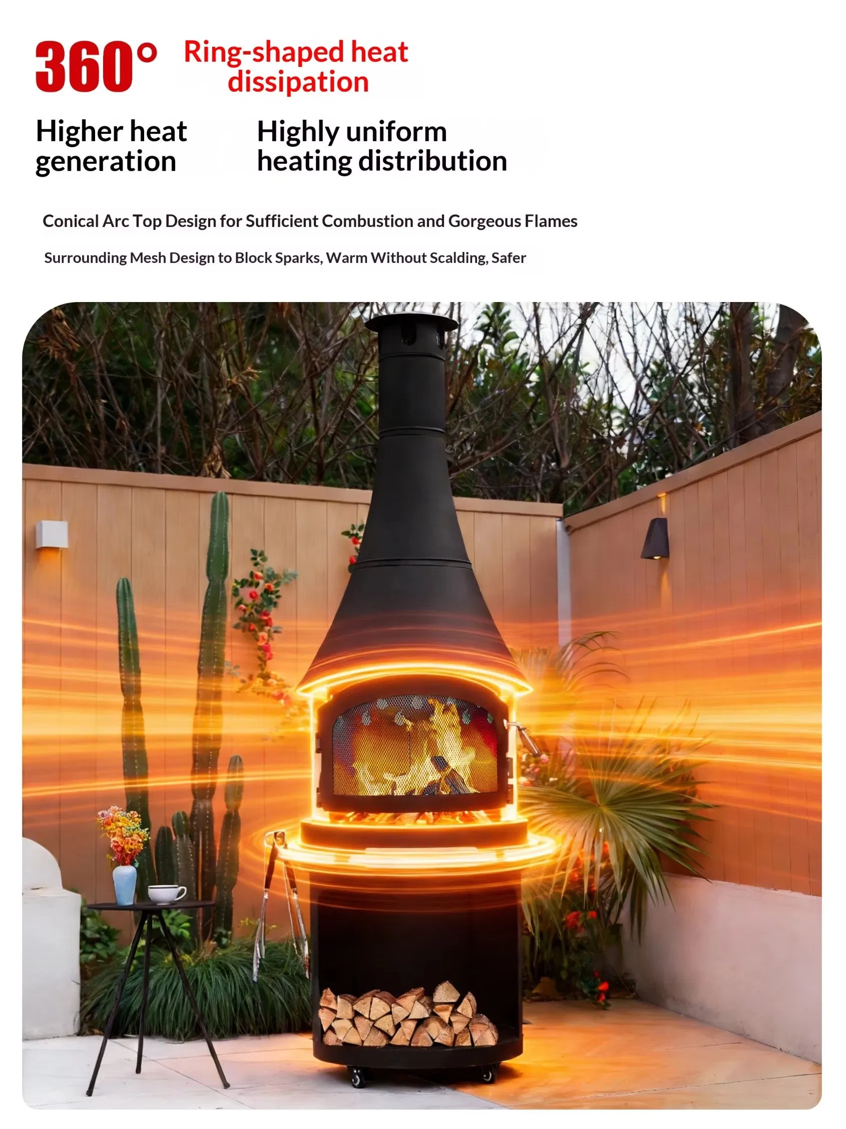 Elegant Outdoor Courtyard Fireplace for Cozy Gatherings and Ambience