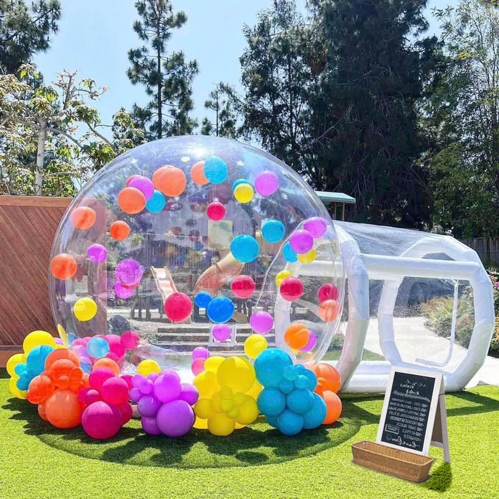 Outdoor Dome Bubble Tent with Trampollne Transparent Dome House