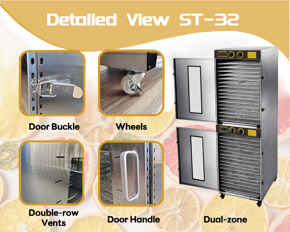 Two Individual Rooms Fruit Dryer Commercial Food Dehydrator