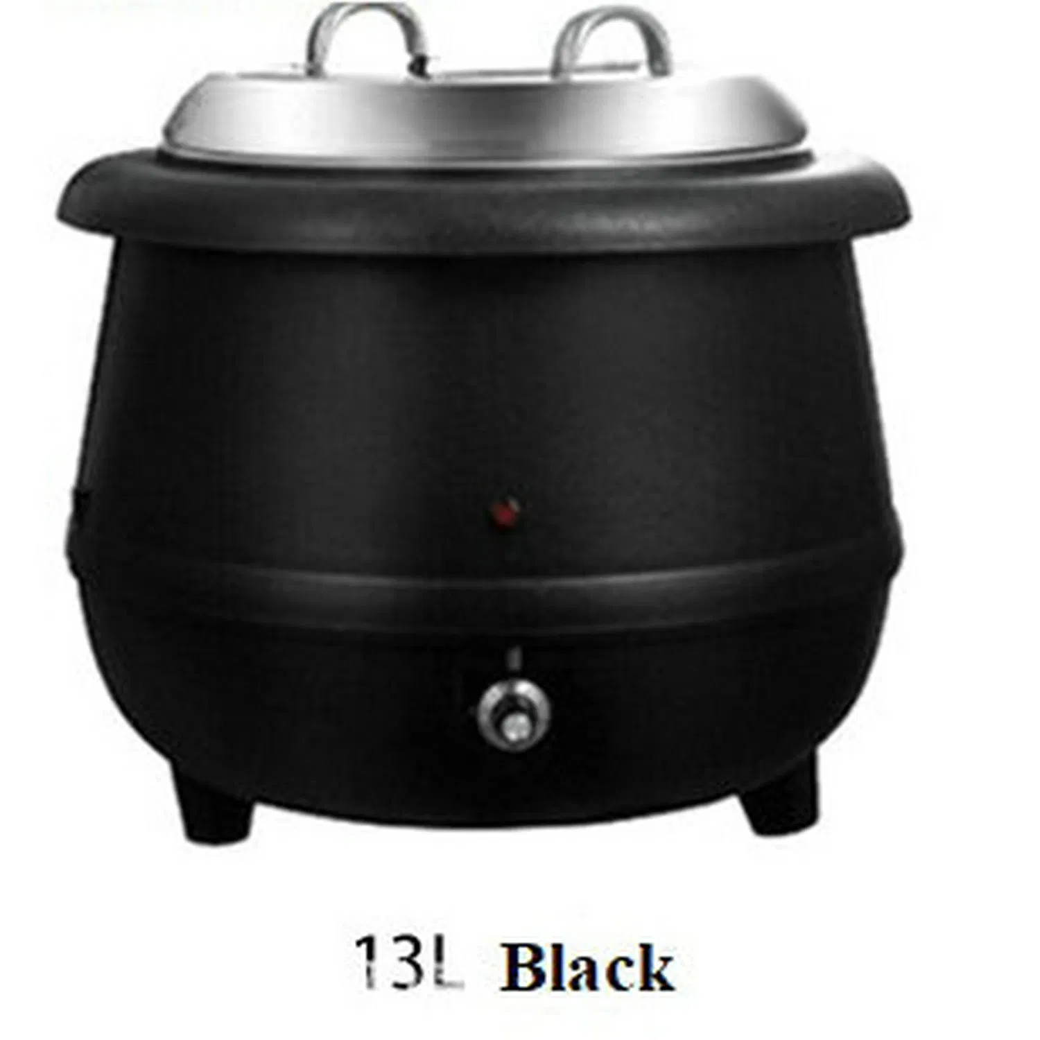 Black Color Metal Material Outside Wall, Stainless Steel Inside Wall 13L Thermal Insulation Soup Kettle Drum Shape