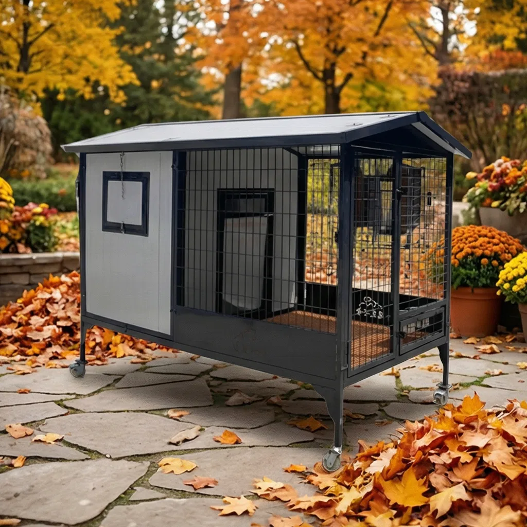 Factory Wholesale Steel Structure Shell Wooden Dog House Waterproof and Windproof