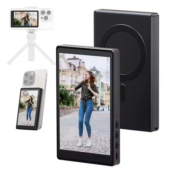 Wireless Selfie Monitor Screen Magnetic Phone Vlog Selfie Monitor Screen for I Phone Android Phone