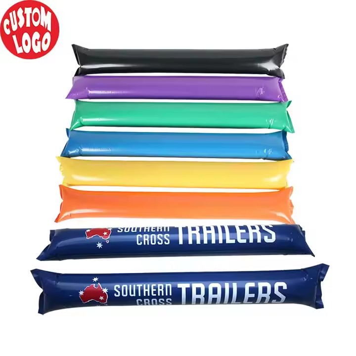 Custom Design Cheering Banging Noise Sticks Inflatable Balloon Stick Hand Clappers