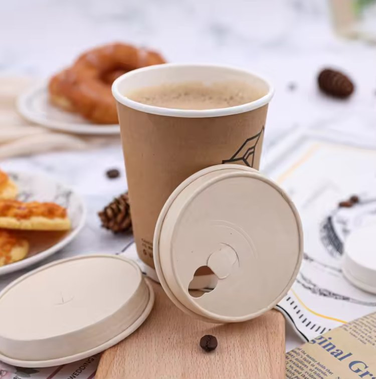 Biodegradable Paper Disposable Craft Paper Compostable Coffee Cup Paper Lid