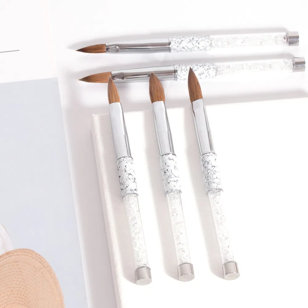 Guyo Rhinedtone Handle Marbling Kolinsky Nail Brush