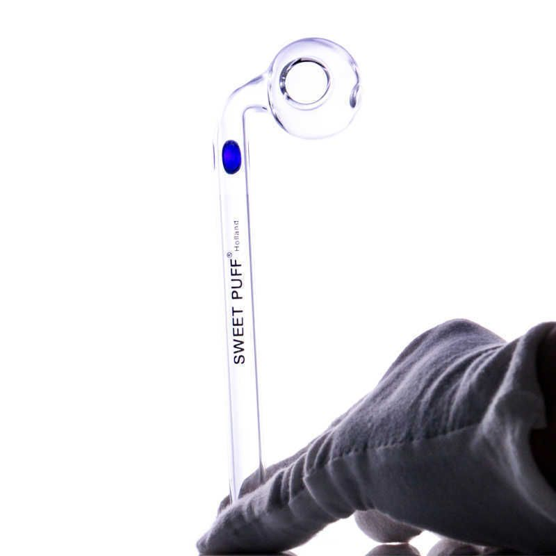 Glass Sweet Puff Holland Pipe with Logo on Glass Oil Burner Pipes