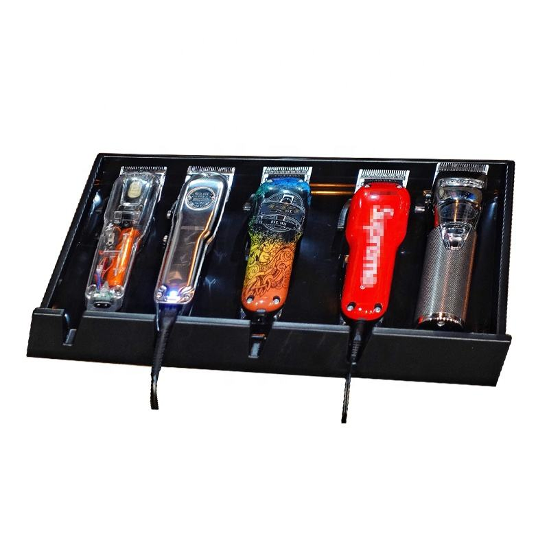 Practical Salon Accessory Storage Box 4 Slots Shelf Hair Clipper Correcting Tray