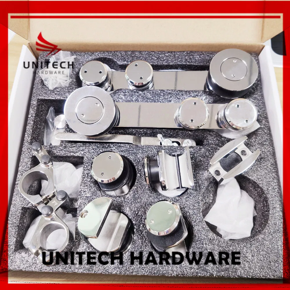 Stainless Steel 304 Glass Sliding Door Roller Fitting Set for Office Room