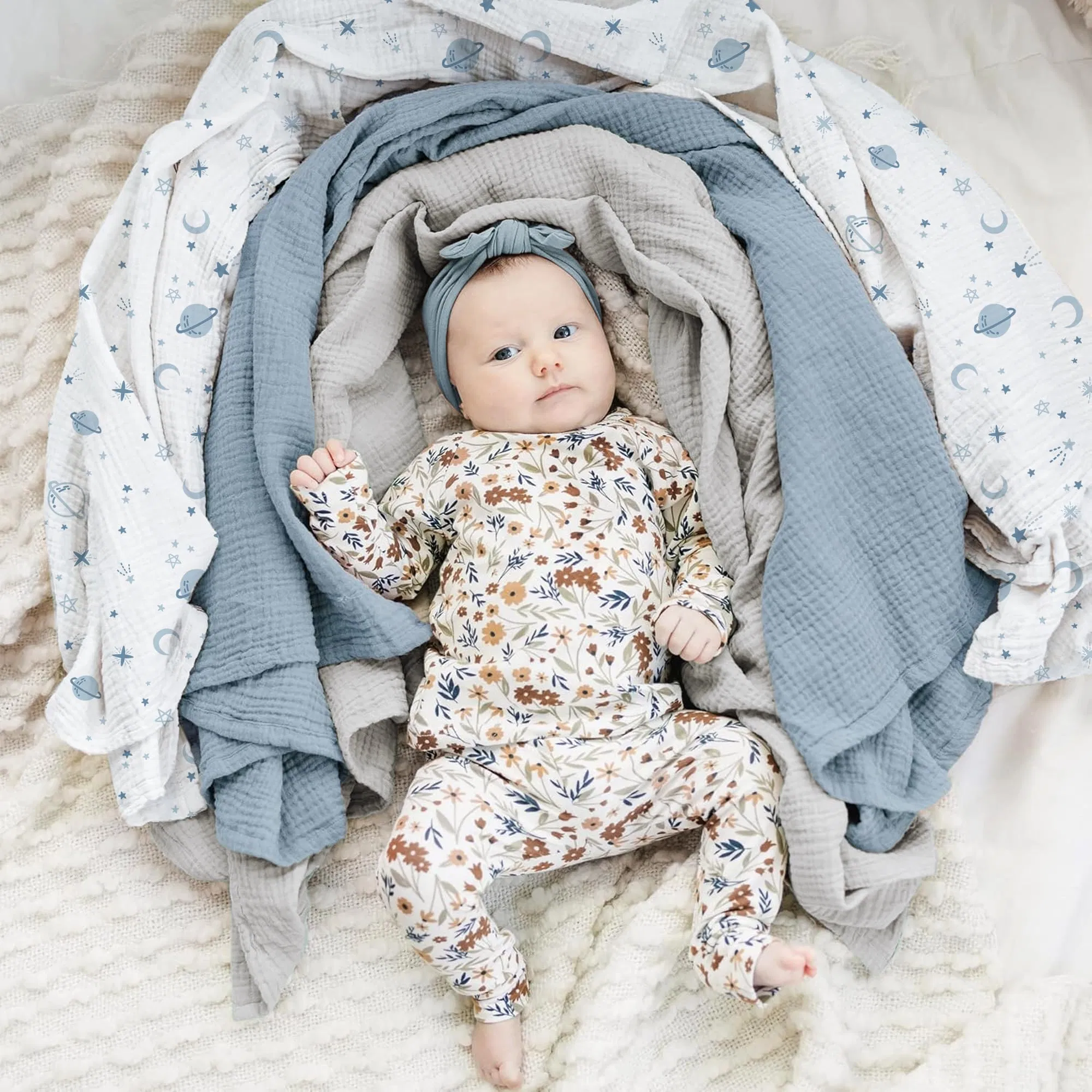 Детское муслиновое одеяло-пеленка с индивидуальным дизайном