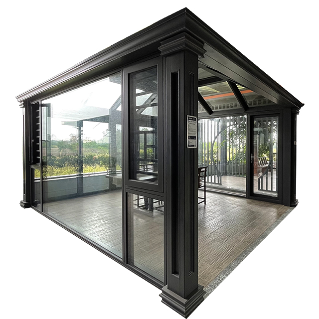 New Customized Modern Aluminum Flat Pack Three Four Season Garden Sun Porch Room Glass Patio Enclosures Conservatory Addition Sunroom