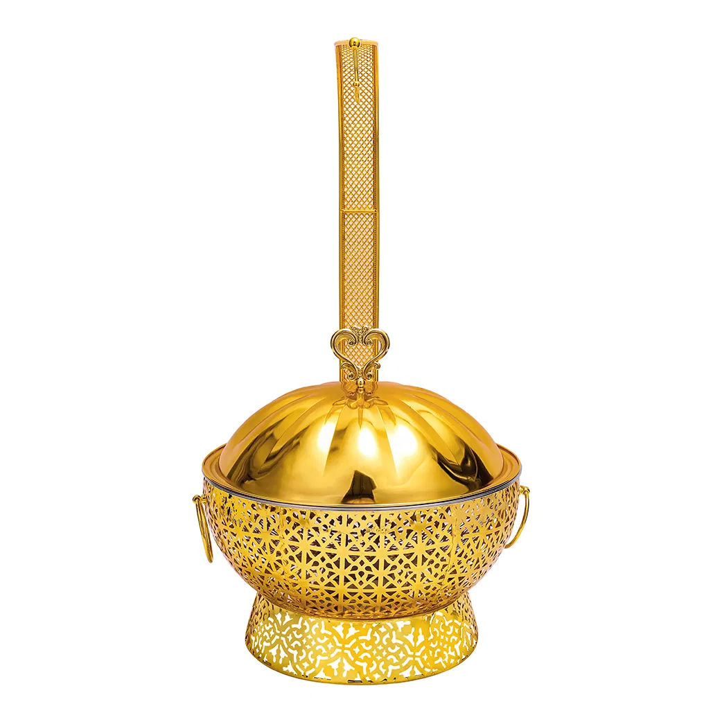 Decorative Hinged Lid Buffet Set Stove with Hanger Dome Cover