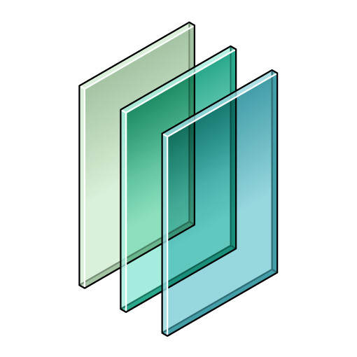 Французское зелёное флоат-стекло 3-12 мм для авто