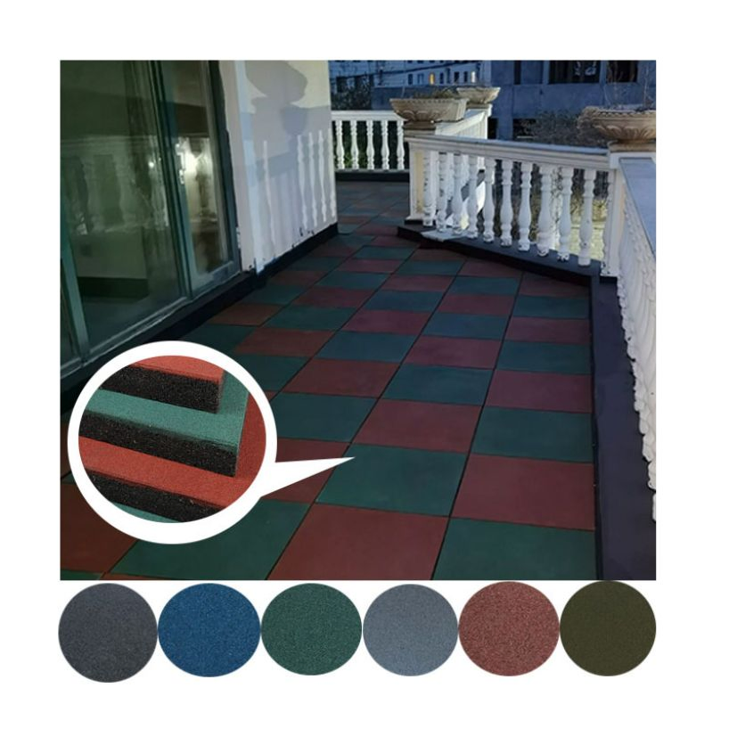 High-Performance Outdoor Safety Rubber Flooring Basketball Court Sports Rubber Gym Flooring Tiles Mat