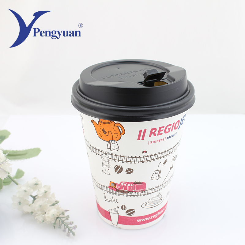 Customized Disposable Single Wall Insulated Vending Coffee Paper Cup with Lid