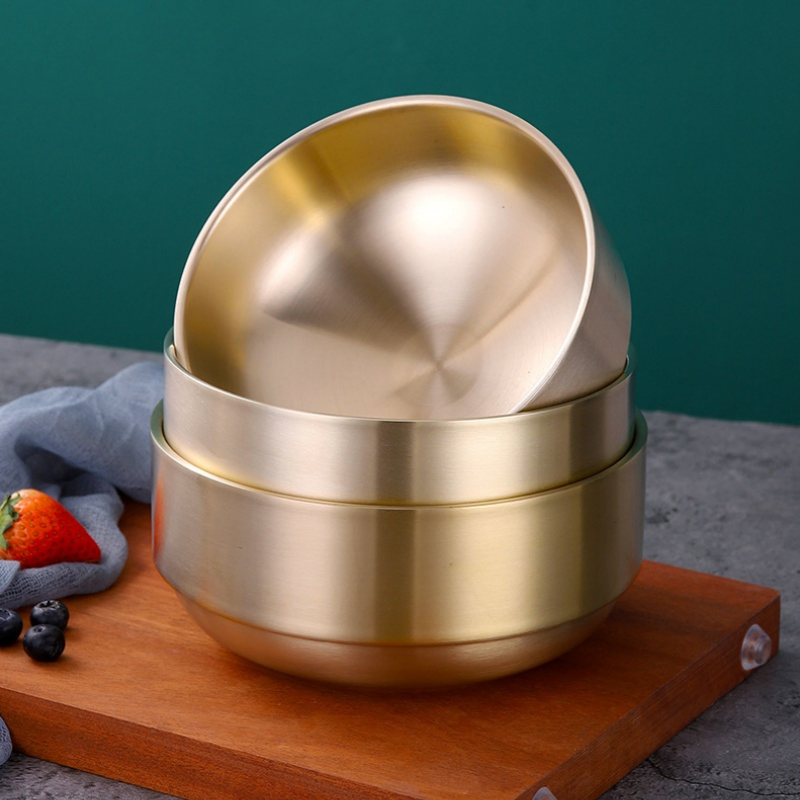 Stainless Steel Double Bowl Multi Size Salad Fruit Salad Mixing for Home Hotel Restaurant