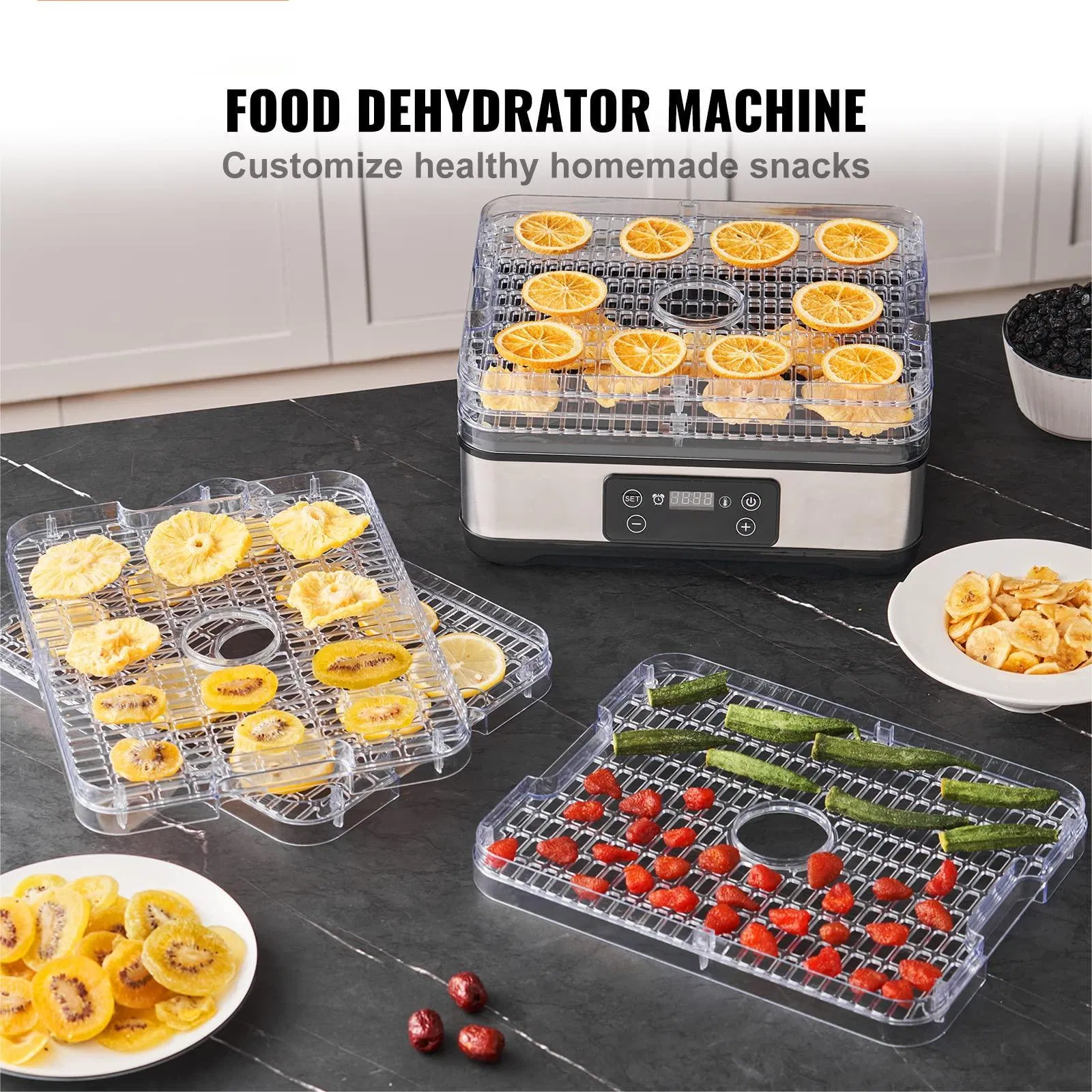 Dog Treats Digital Adjustable Timer Dryer Electric 5-Tray Fruit Machine Food Dehydrator
