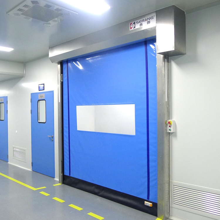Zipper Structure Fast Action High Speed Rolling PVC Doors for Clean Room