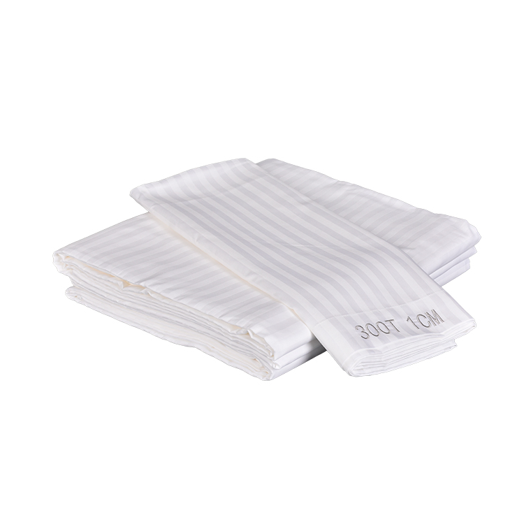 Hot Hotel Custom 1cm Stripe Pure Cotton King Size Bed Sheets