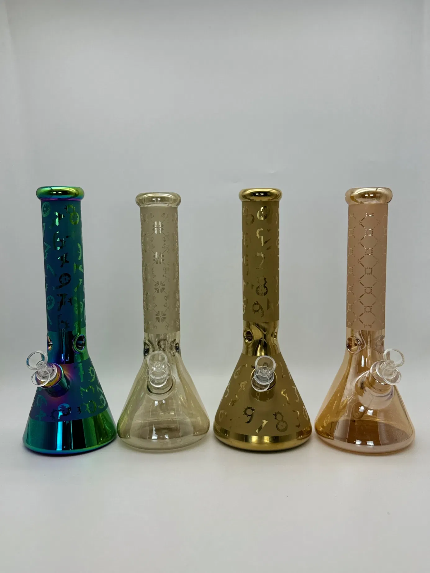 Premium Smoking Glass Water Pipe for Smooth Hits New Model Sandblasting +Chrome