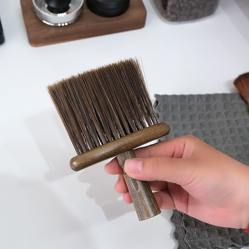 Wholesale Solid Wood Coffee Countertop Coffee Grounds Powder Broom Portable Cleaning Brush