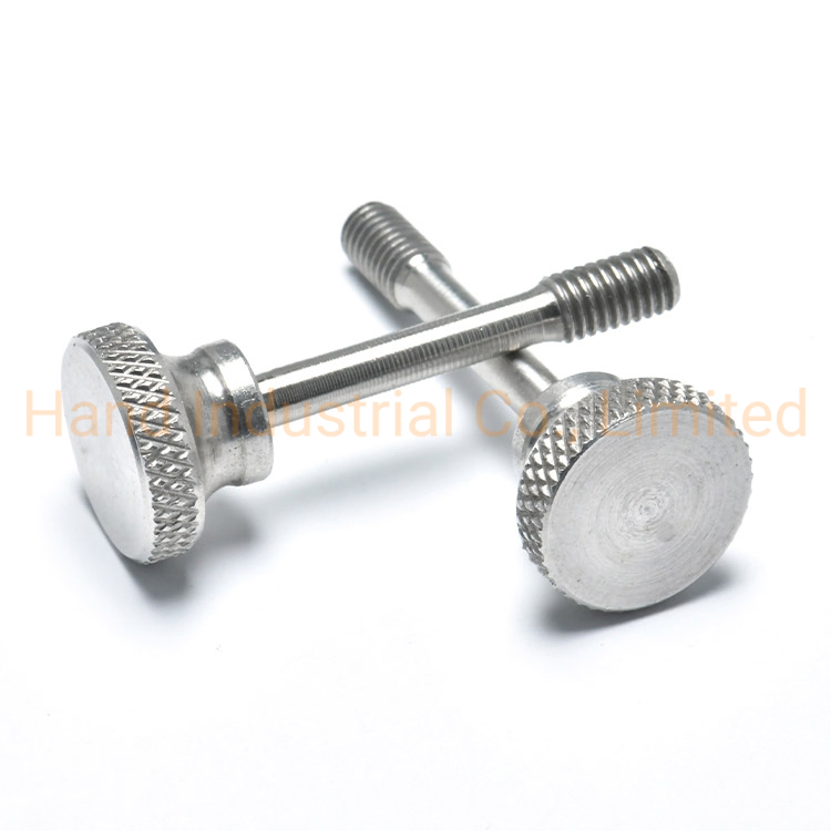 Good Quality Screws with Shoulder M4 Stainless Steel Diamond Knurled Head Captive Panel Screw