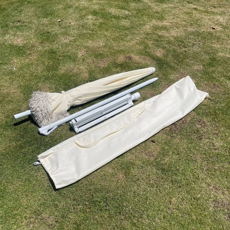 White Premium Fringe Luxury Vintage Cotton Beach Umbrella