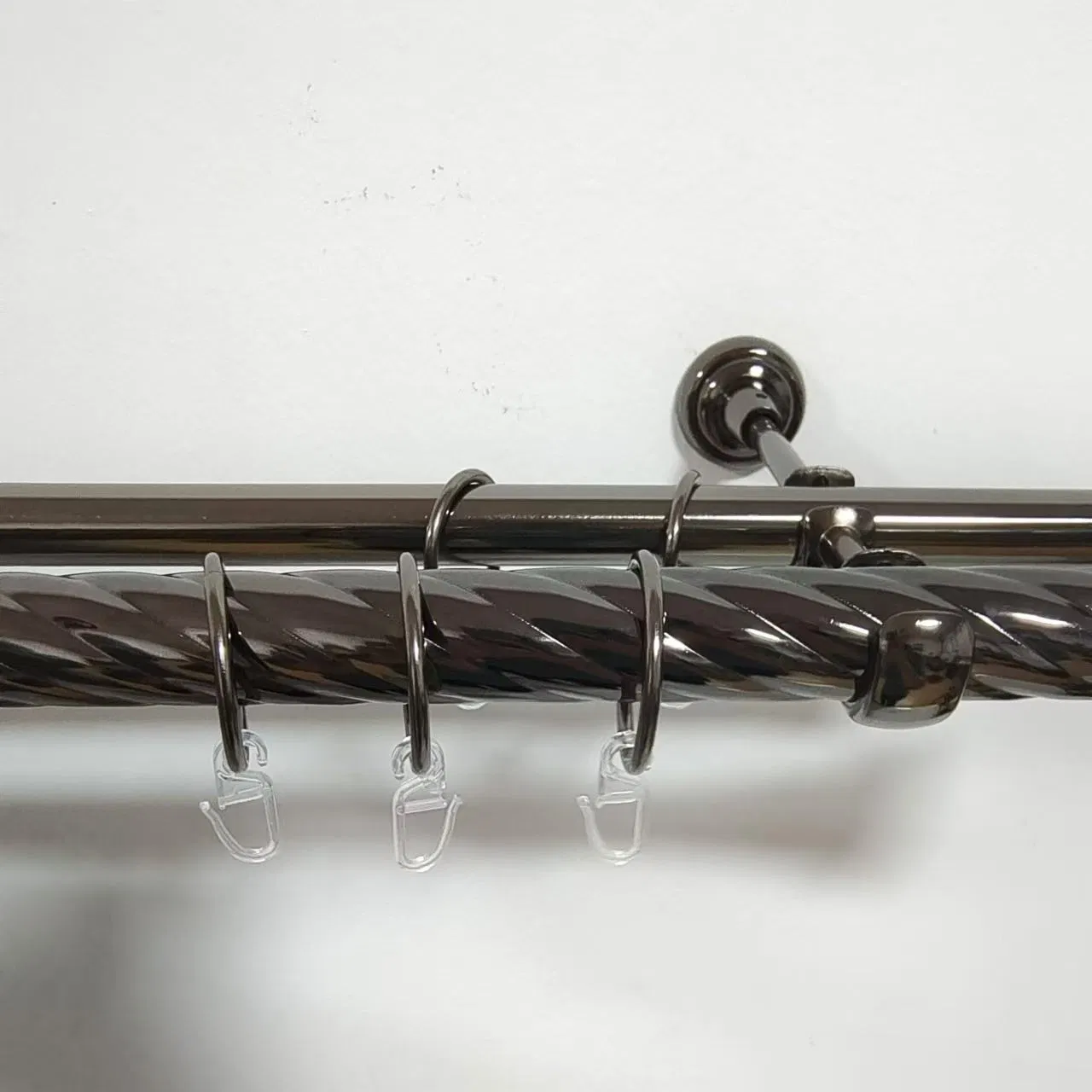 Hot Sale Twist Double Curtain Pole Set Aluminum Curtain Rod Window Curtains Rods