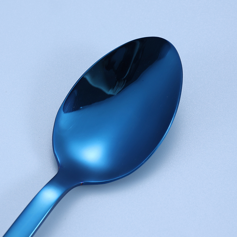 Custom Blue High Grade Stainless Steel Spoon and Fork