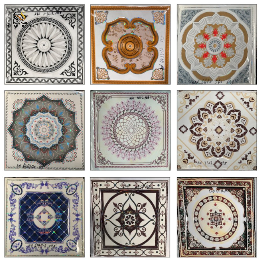 595*595mm Cladding PVC Ceiling PVC Wall Panel PVC Decoration Panel PVC Ceilings Panel