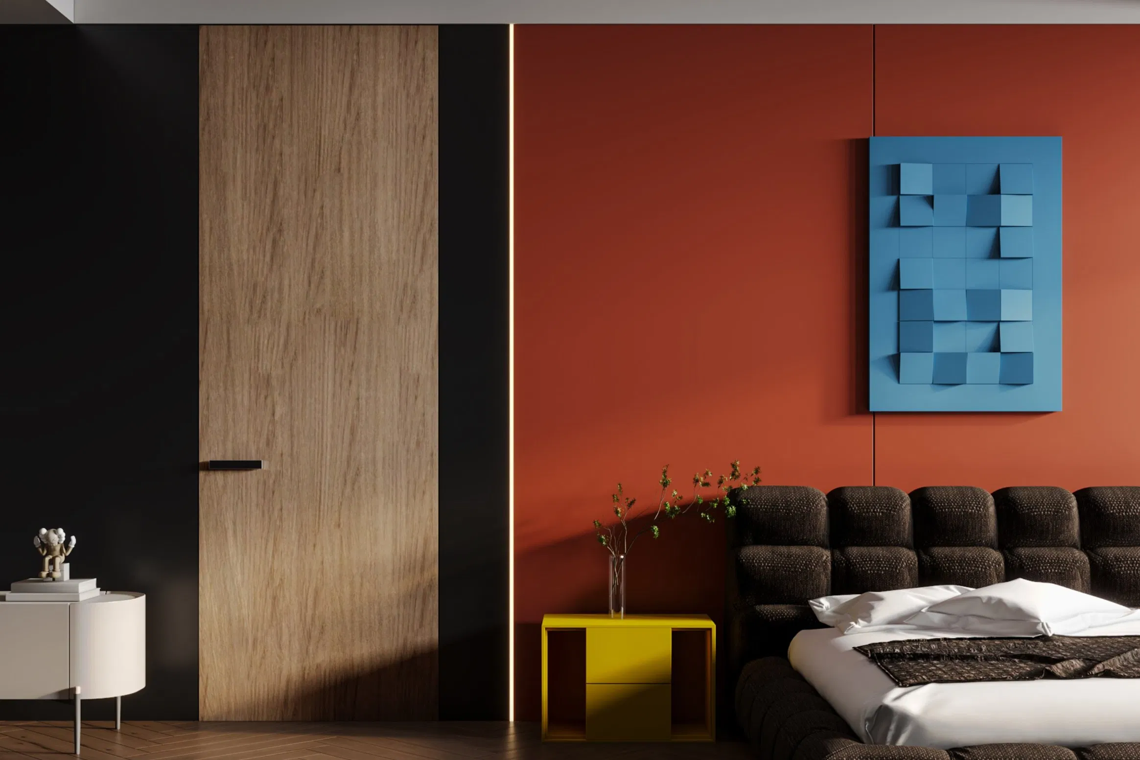 Kangda Factory Price 100% Waterproof 800/900/1000mm WPC Door Wood PVC Composite Door for Saudi Arabia and Kuwait Markets