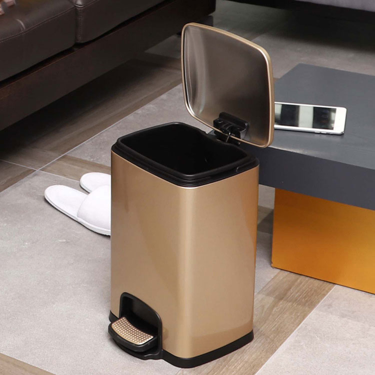 Мусорное ведро с педалью 12л, нержавеющая сталь