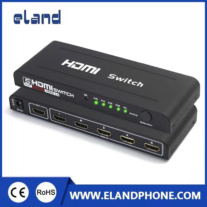 Коммутатор HDMI на 5 портов с металлическим корпусом