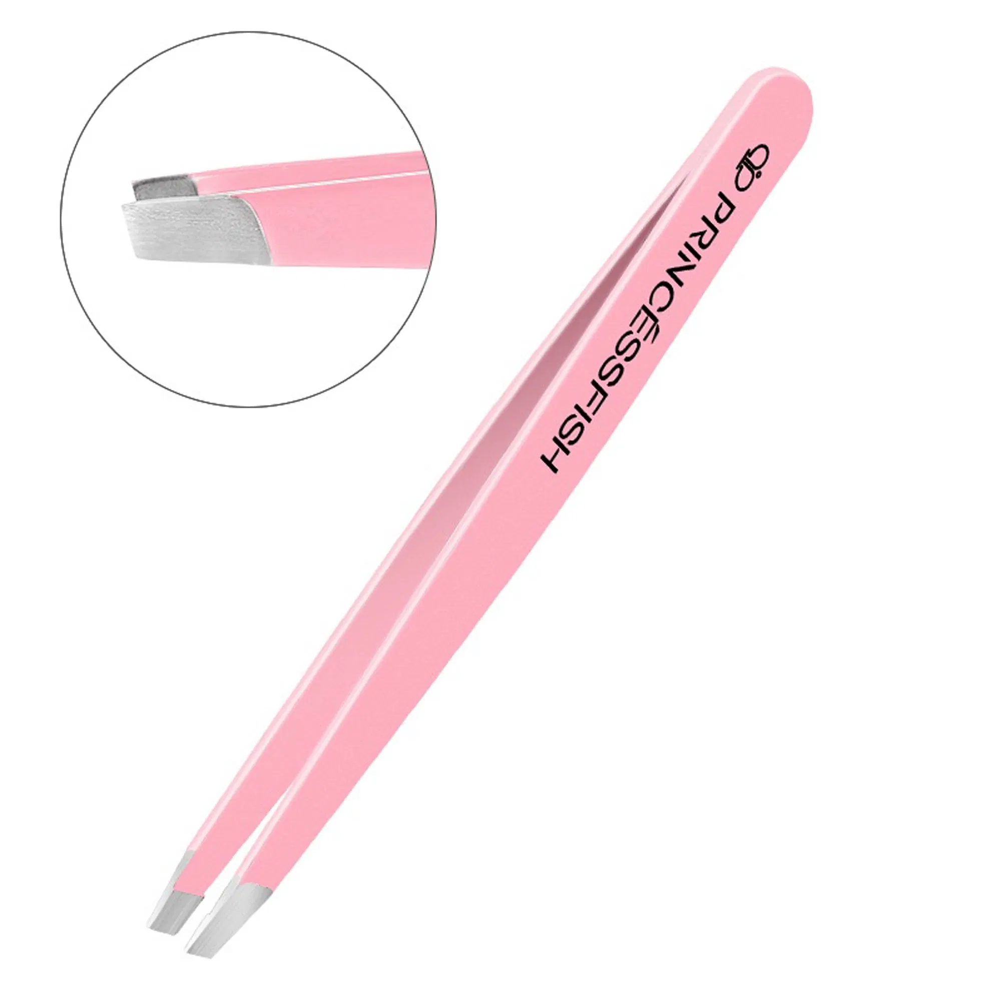 2 Pack Slant Tip Professional Stainless Steel Eyebrow Tweezers for Women Men