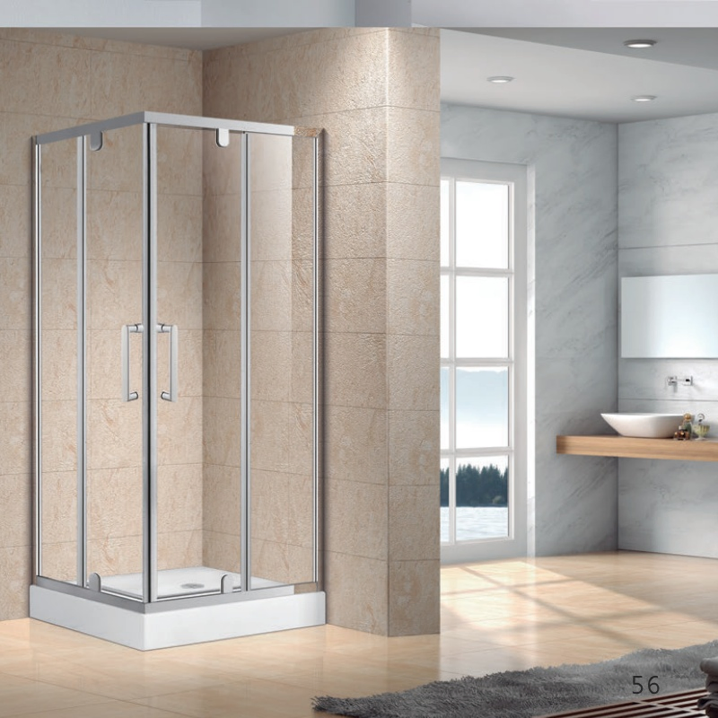 Factory Sale Glass Shower Door Quadrant 2 Fixed Panels 2 Outward Pivot Door