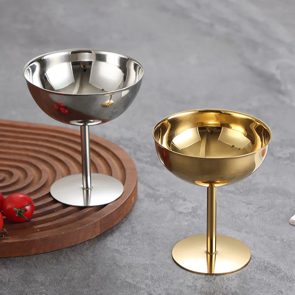 Stainless Steel Ice Cream Cup Goblet / Bantam Ice Cream Cup Bar KTV Goblet Snack Cup for Catering Supplies