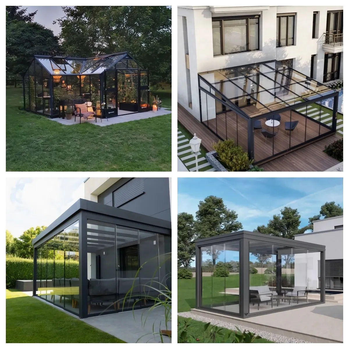Winter Warm Insulated Aluminum Cozy Cabin Sunroom with Sliding Glass Door