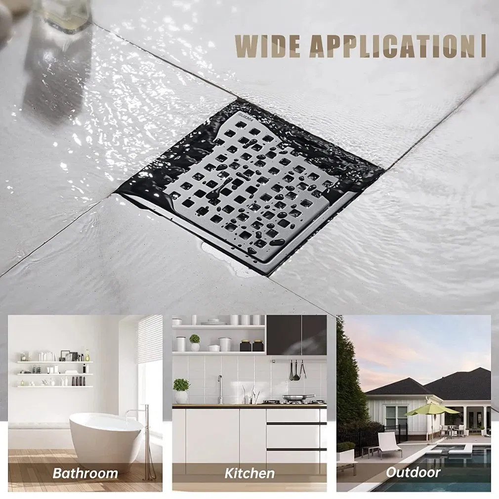 Wholesale 6 Inch Square 304 Stainless Steel Bathroom Shower Floor Drain