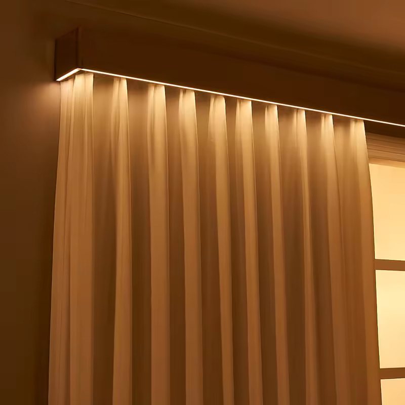 Manufacture Modern Ceiling Mount Aluminium Curtain Box with LED Light