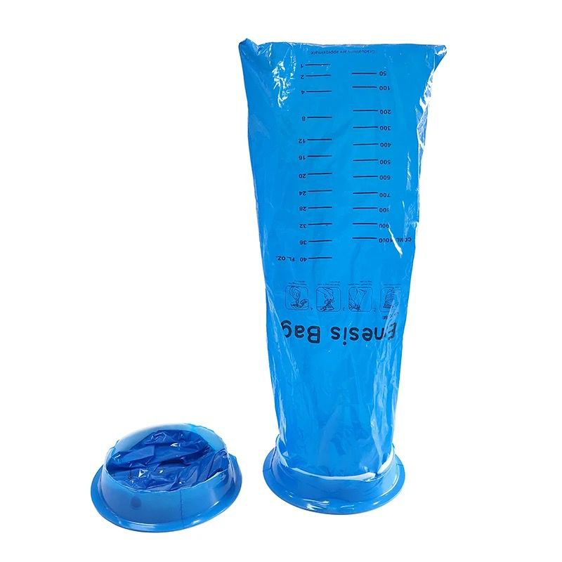 1000ml Wholesale Hospital Blue White Green Travel Medical PE Disposable Vomit Bag