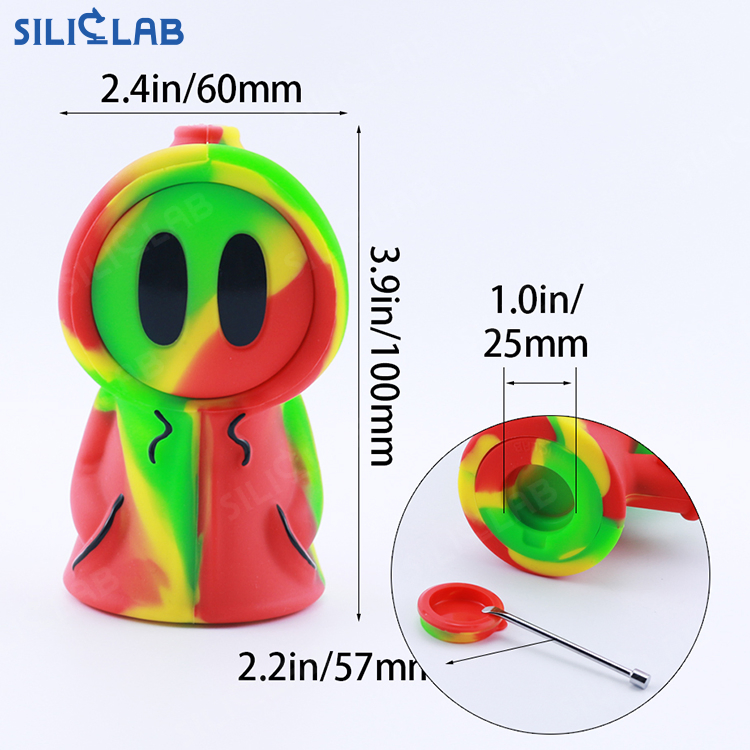 Halloween Theme Ghost Silicone Bubbler Smoking Pipe Mini Smoke Filter Water Pipe