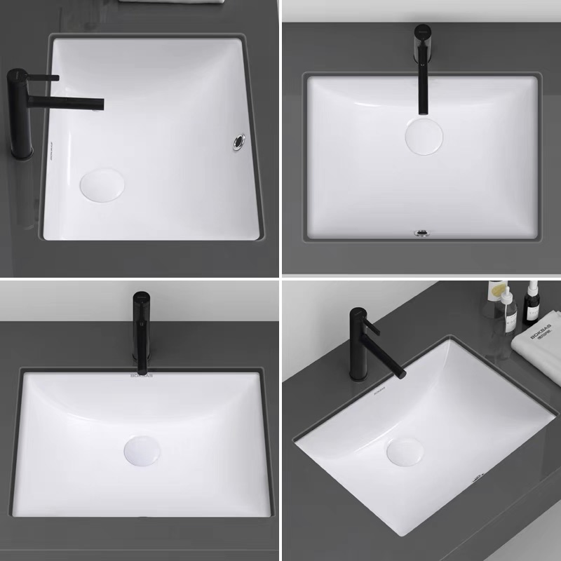 Marble Under Counter Vanity Basin Undermount Ceramic Bathroom Cabinet Sink Rectangle Wash Basin Sink