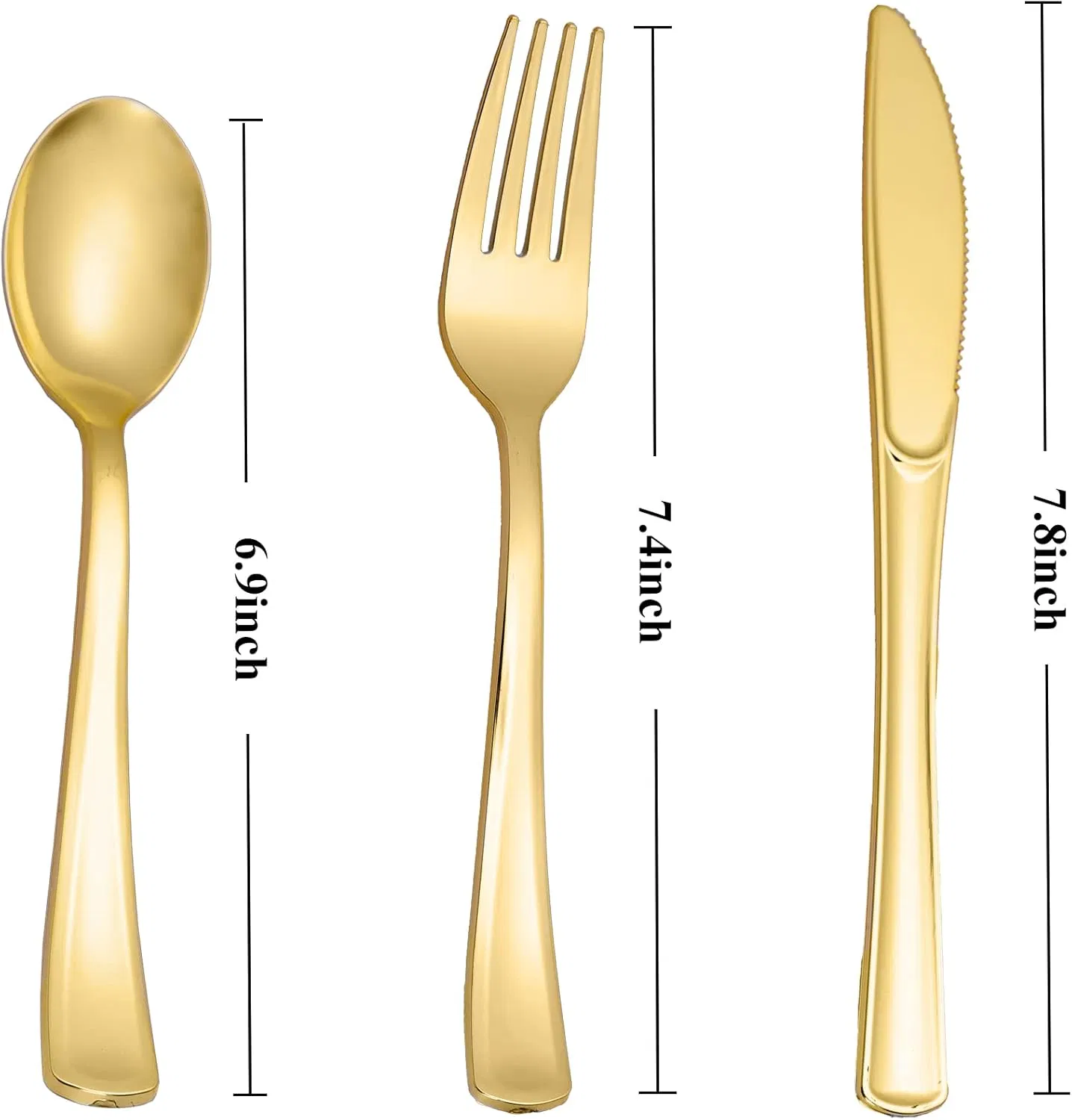 Elegant Gold Plastic Cutlery Set for Parties and Weddings