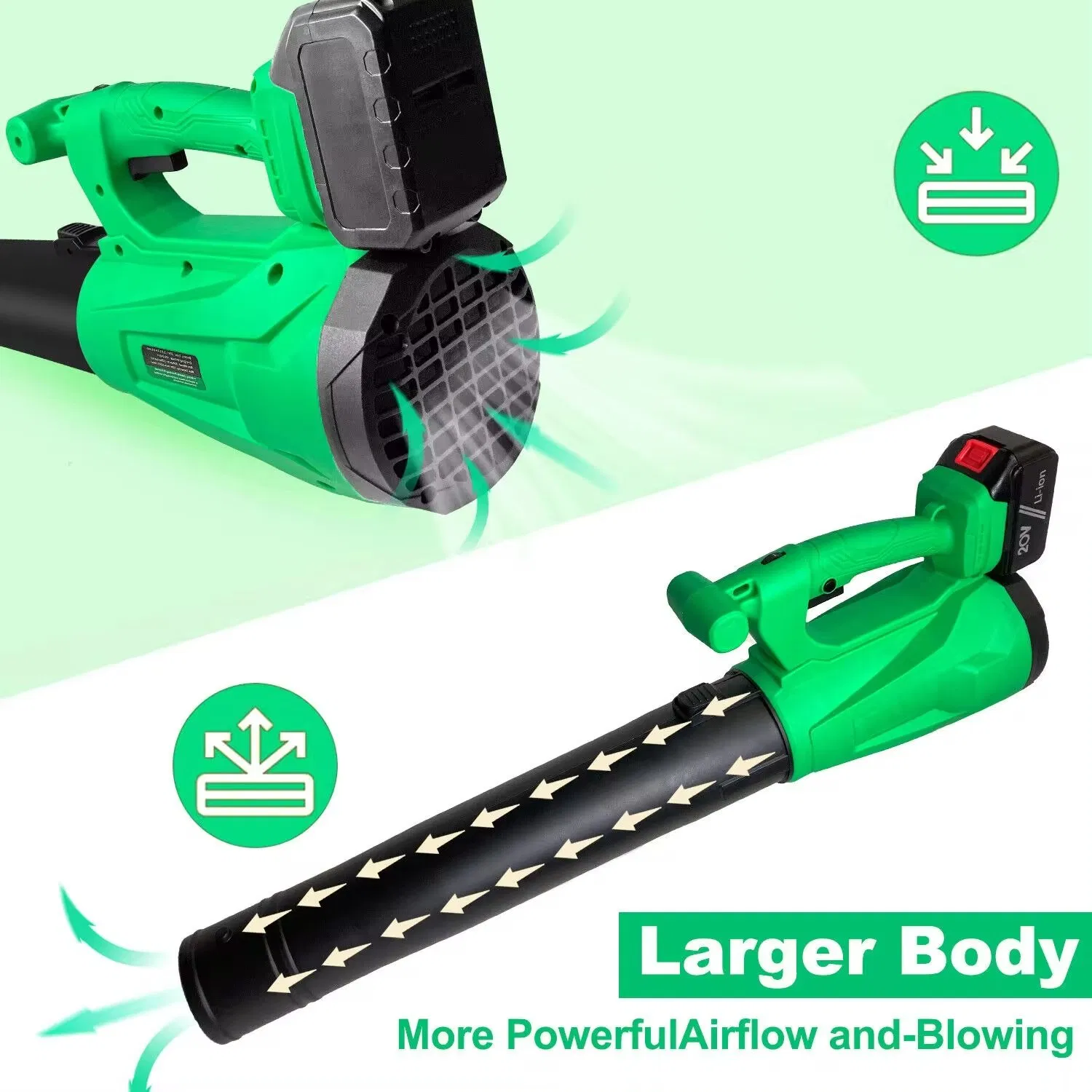 Powerful 20V Cordless Leaf Blower with Adjustable Speed Settings