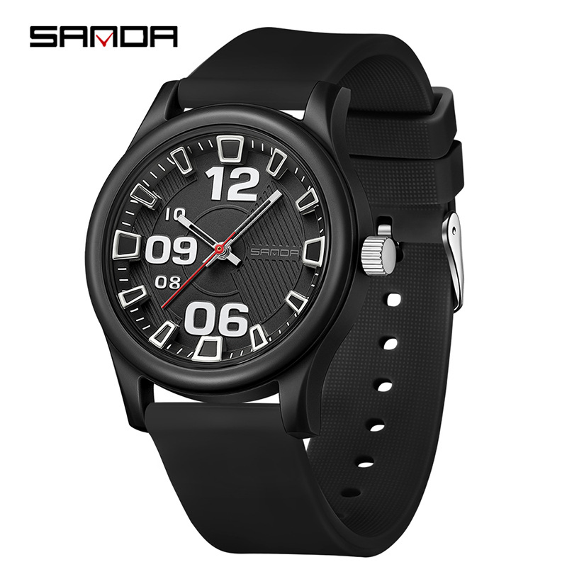Korean Style Fashion Watch 3D Dial Waterproof Minimalist Quartz Wristwatch for Students